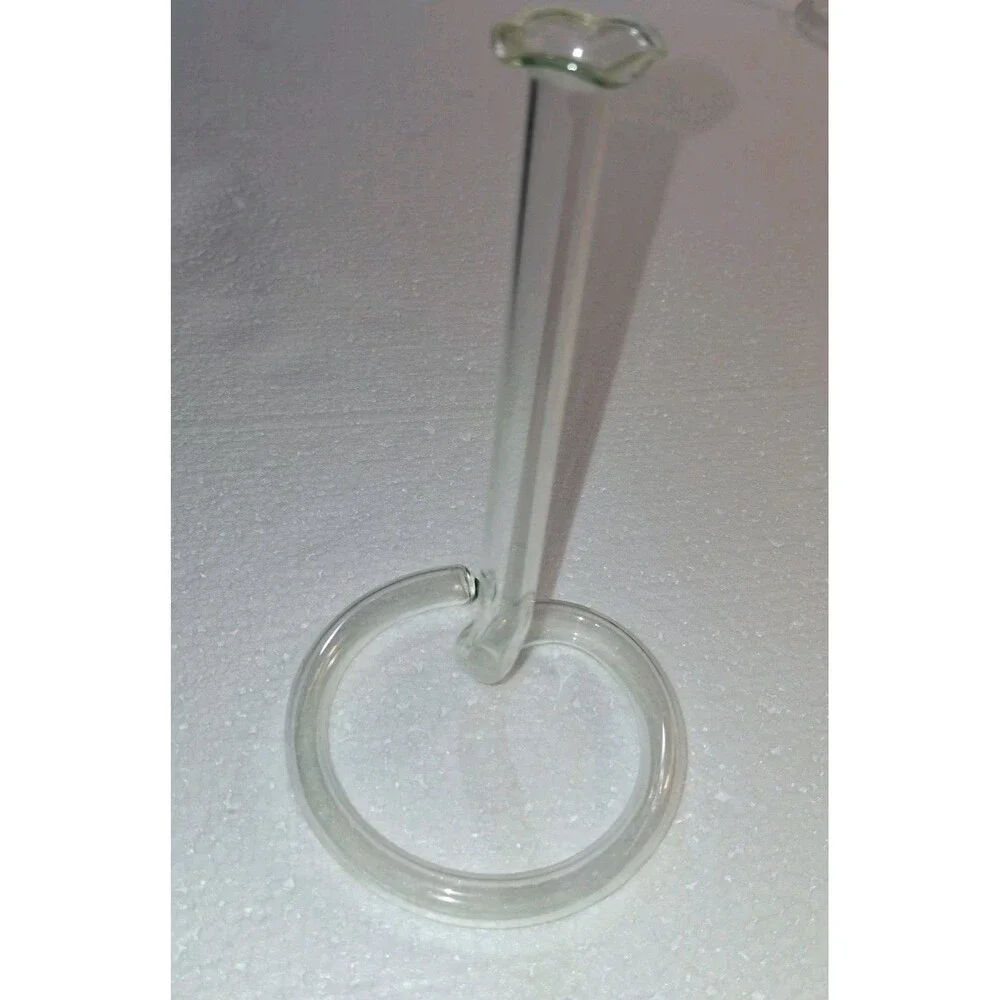 Vtg MCM Ruffle Top Tube Twisted Glass Bud Vase Propagation 6.5